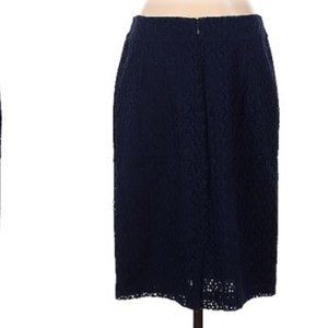 Talbots Navy Blue Eyelet Skirt 24" Long - Size 18❤️❤️❤️